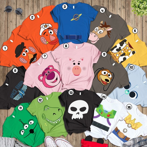 Toy Story Costume Halloween Shirt | Woody Buzz Lightyear Jessie Tomato Head Costume Shirt | Family Halloween Shirt Halloween Party Shirt