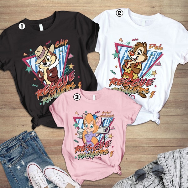 Rescue Rangers Chip And Dale T-Shirt, Gadget Hackwrench, Chip And Dale Matching Shirts, Chip N Dale Double Trouble Shirt, Disneyland Shirt