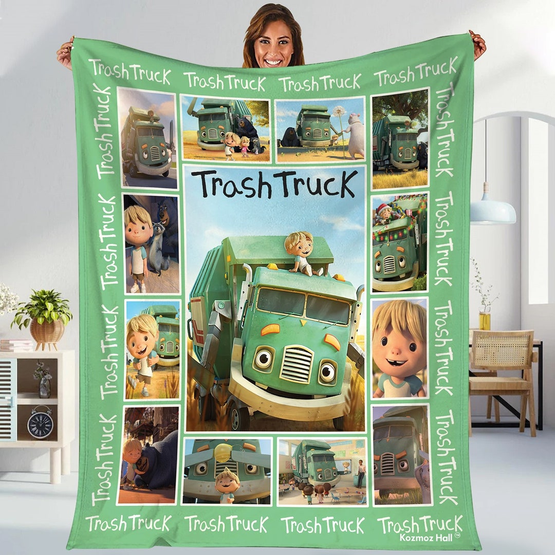 Trash Truck Fleece Blanket Trash Truck Blanket Trash Truck Birthday