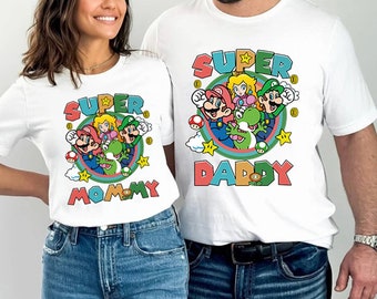 Mario Super Daddy Shirt, Mario Family Shirt, Super Custom Birthday Shirt, Level Up Birthday Shirt, Gamer Birthday Shirt, Gamer Tee Family