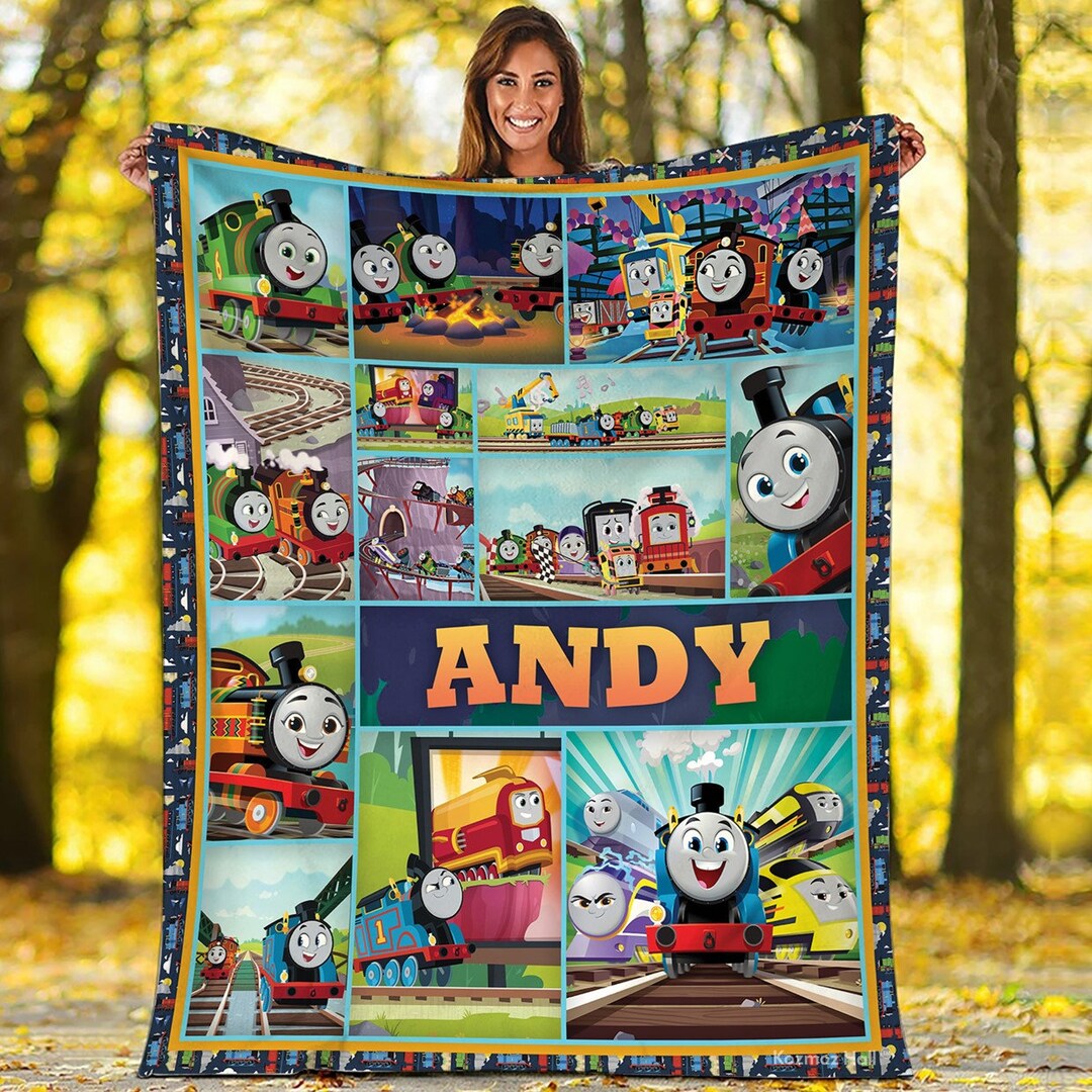Personalization Thomas the Train Fleece Blanket Thomas the Train
