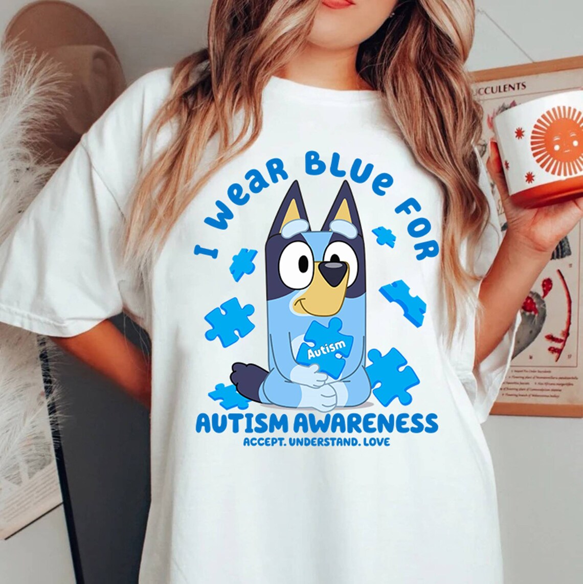 Buy Bluey Autism Shirt Bluey I Wear Blue for Autism Awareness Online in