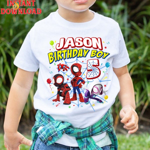 Spidey and His Amazing Friends Birthday Png | Spiderman Inspired Birthday Png | Spiderman Toddler Birthday Png | Superhero Family Birthday