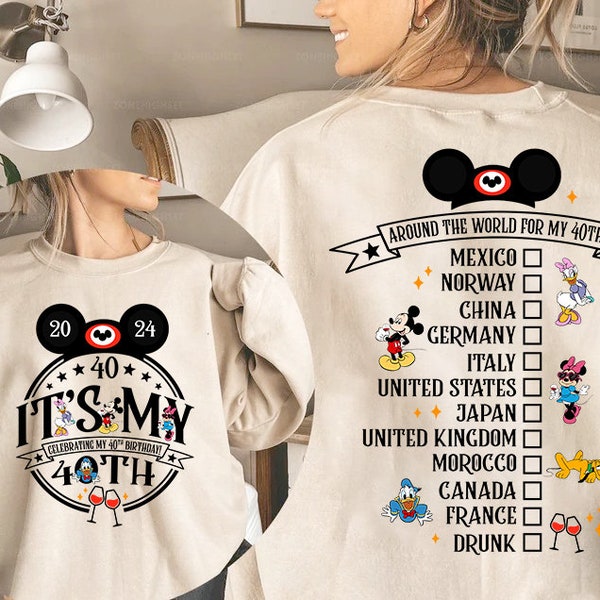 Mickey It's My 40th Birthday Shirt, 40th Birthday Team Shirt, Drinking Around The world Shirt, Drinking Team Epcot, Birthday Drinking Shirt