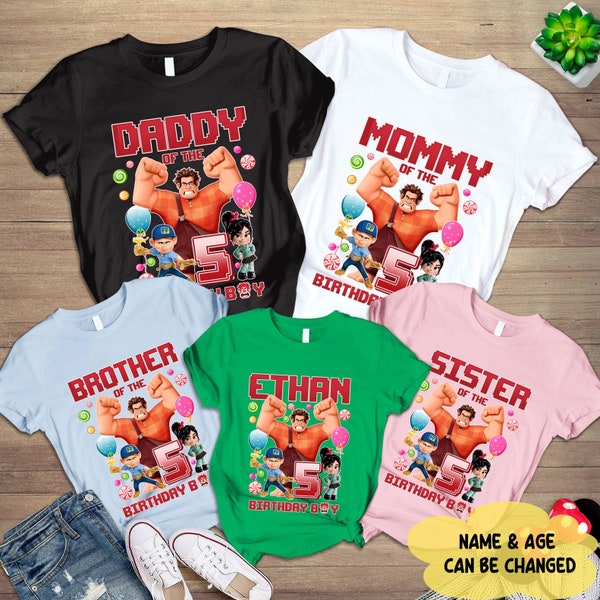 Wreck It Ralph Birthday Shirt | Vanellope Von Schweetz Shirt | Family Wreck It Ralph Birthday Shirts | Mickey Personalized Birthday Shirt