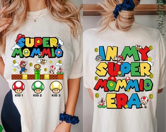 Personalized Super Mommio Shirt, Super Daddio Kiddo Matching Shirt, Super Mario Mom Shirt, Super Mom T-Shirt, Mother's Day Custom Mom Shirt