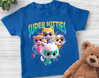 Superkitties Shirt, Superkitties Pounce Shirt, Sparks Shirt, Super Cat Shirt, Ginny Cat, Super Kitties Character T-Shirt, Superkitties Kids