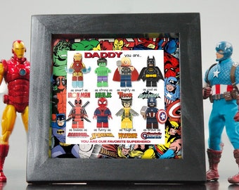 Superhero Father's Day Gift | 2024 Fathers Day Gift | Dad Superhero Frame | Gifts For Dad | Daddy Gift | Fathers Day Gift From Son Daughter