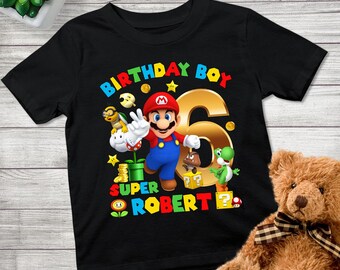 Mario Birthday Shirt, Mario Family Shirt, Super Custom Birthday Shirt, Level Up Birthday Shirt, Gamer Birthday Shirt, Gamer Tee Family Match