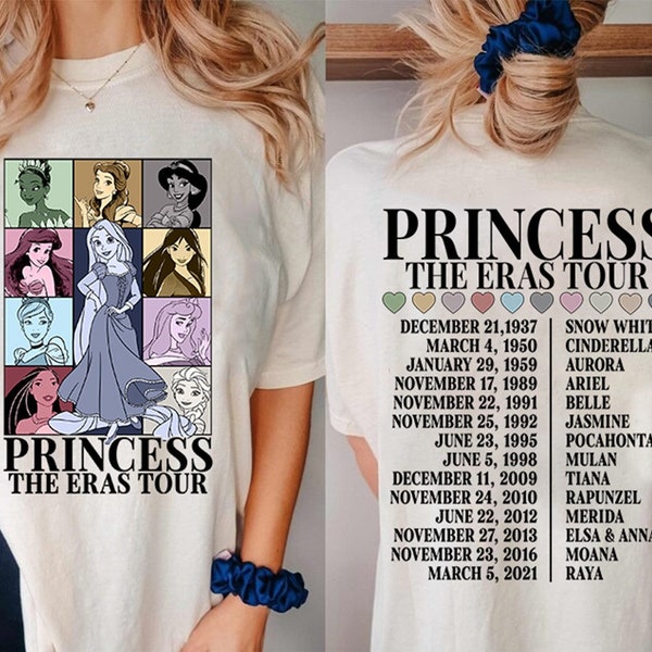 Princess Eras Tour Shirt, Disneyland Rapunzel Princess Tour Tee, Princess Characters Shirt, Girl Trip Shirt, Disneyland Shirt, Birthday Gift