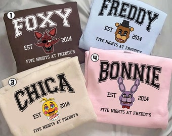 Five Nights At Freddy's Shirt | Five Nights At Freddy's Characters EST 2014 T Shirt | Foxy Freddy Chica Bonnie Shirt | Video Game Series Tee