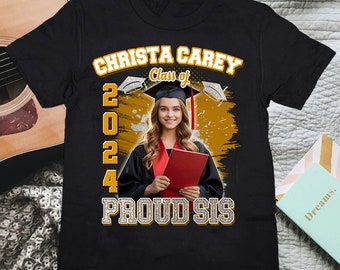 Custom Picture Family Graduate Shirt, Graduation T-Shirts, Proud Mom T-Shirt, Proud Shirt, Proud Family Graduation Shirt, Gift For Grad Tee