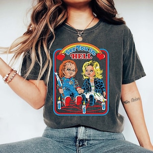 See You In Hell, Chucky And Tiffany Halloween, Horror Child Play 2023 Shirt