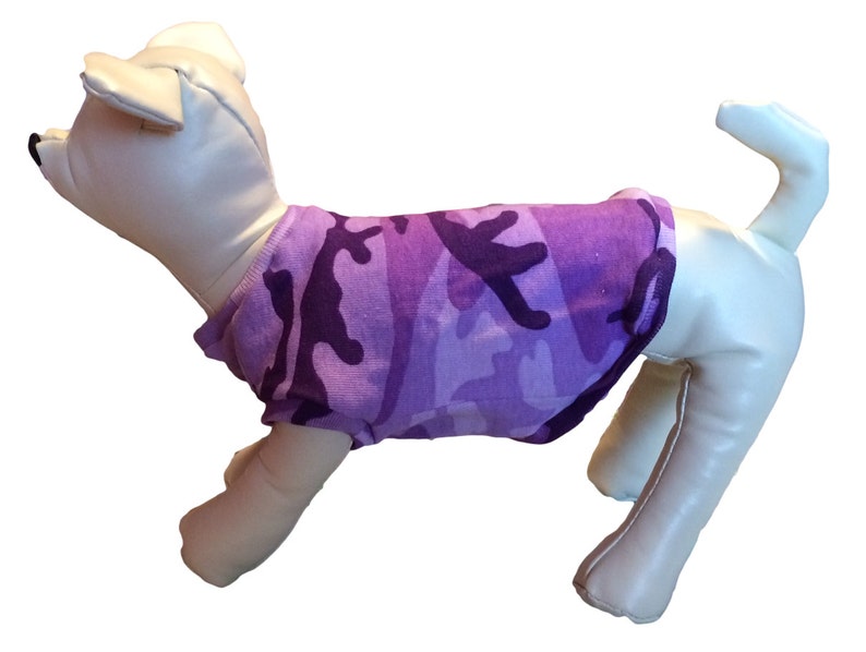 Purple Camo Dog Shirt - 4 Sizes Available - Guaranteed to fit - Love it or send it back :o