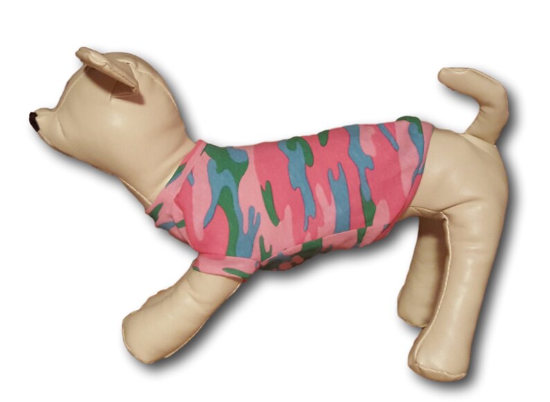 Pink Camo Print Dog Shirt - 4 Sizes Available - XXXS - XXS - XS - Small Happiness Guaranteed :