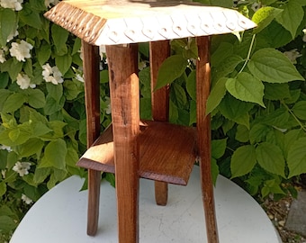 Vintage träkonsolbord, sidobord, växtställ
