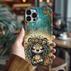 Phone Cases, Cute Cat Design, Flower Crown, Heart Pendant, Starry Night, Cartoon Kitten, Warmth Radiating, Tough Protective Cover, Gift for