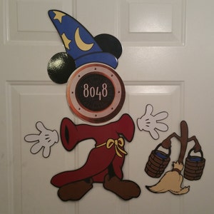 Magical Sorceror Mickey Mouse Body Part With Magical Broom Stateroom Door Magnets for Disney Cruise