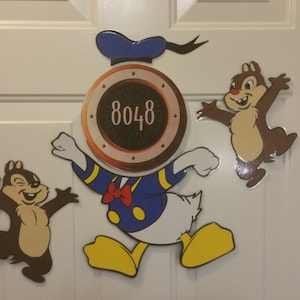 Angry Donald Duck and Chip and Dale Body Part Stateroom Door Magnets for Disney Cruise