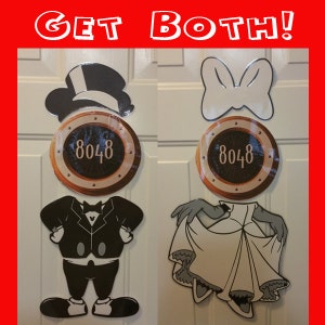 Mickey and Minnie Bride and Groom Dressed Up Formal Body Part Stateroom Door Magnets for Disney Cruise
