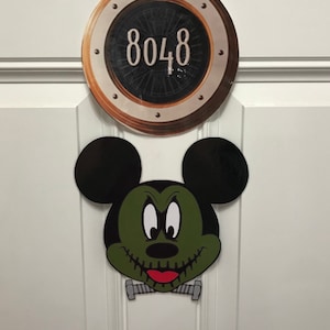 Frankenstein Halloween Mickey Head Stateroom Door Magnets for Disney Cruise halloween on the high seas
