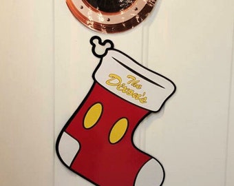 Mickey Mouse Christmas Stocking With Ears Only Body Part Stateroom Door Magnets for Disney Cruise