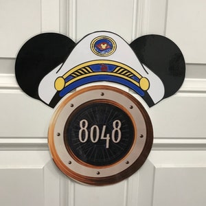 Calamite per porte delle cabine con parte del corpo del capitano Mickey Hat Disney Cruise per decorazioni da crociera Disney