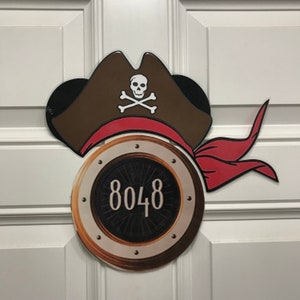 Mickey Mouse Jack Sparrow Pirate Hat  Body Part Stateroom Door Magnets for Disney Cruise