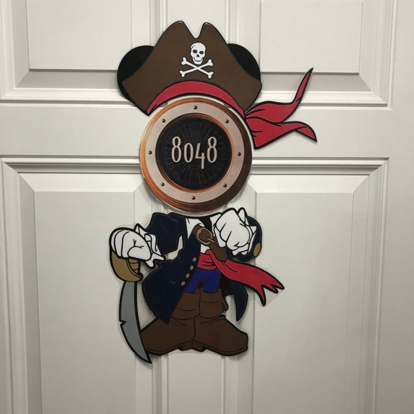 Imanes de puerta de camarote con parte del cuerpo pirata de Mickey Mouse Jack Sparrow para crucero de Disney