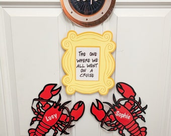 3 Piece Set Friends Sign and Personalized Lobsters Magnets for your Stateroom Door Decoration Cruise Decor