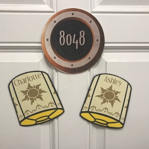 One Rapunzel Lantern with Name Stateroom Door Magnets for Disney Cruise
