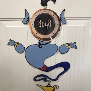 Imanes para puertas de camarotes con partes del cuerpo del genio de Aladdin para cruceros de Disney