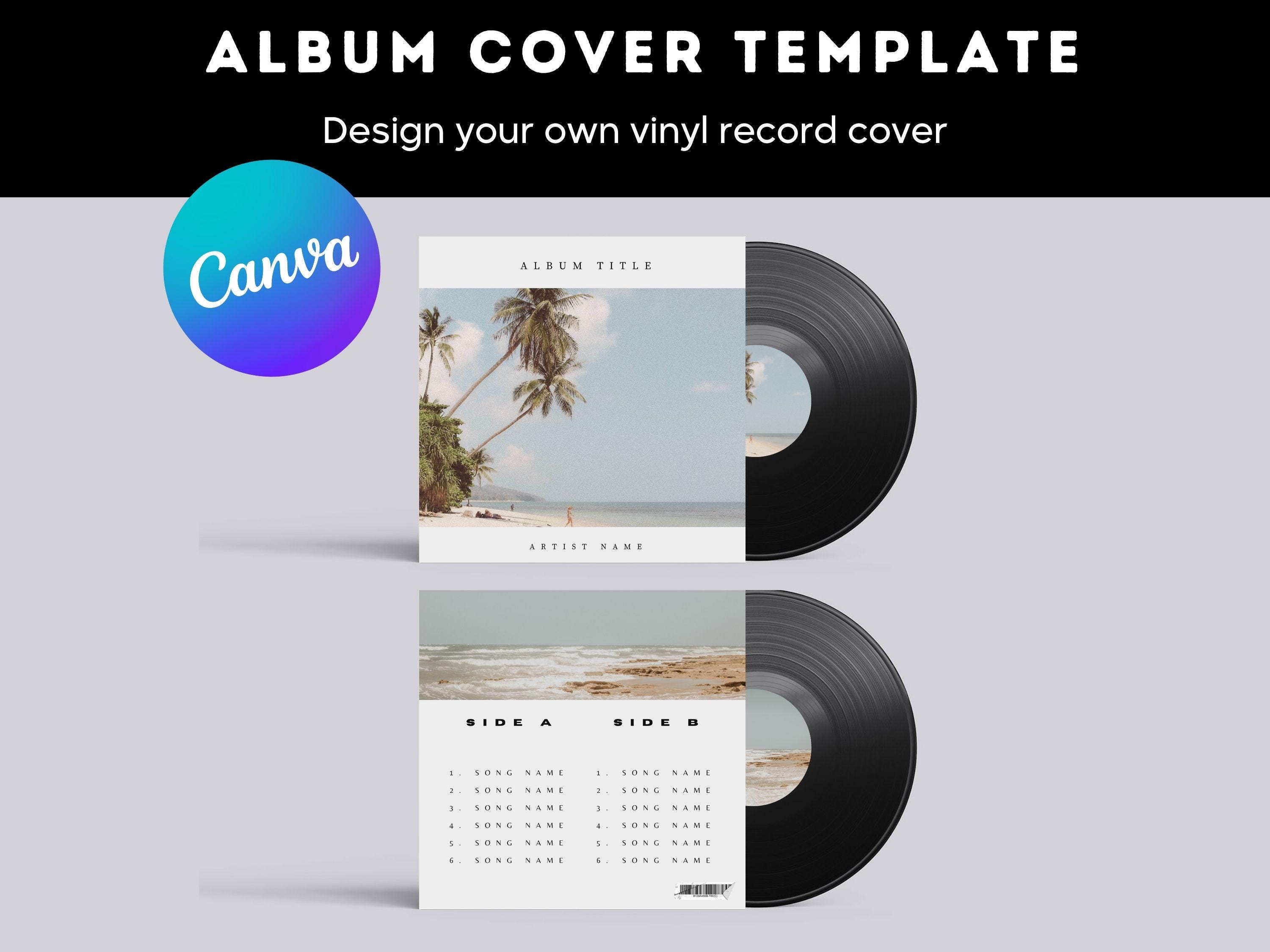 Vintage Vinyl Record Cover Template | Customizable 12-inch Vinyl Album ...