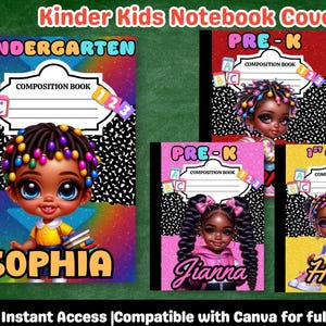 Editable Canva Notebook Covers for Girls