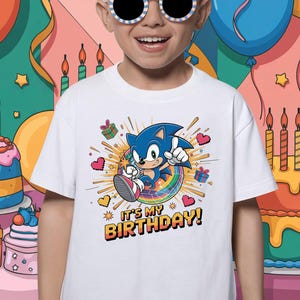 It&#39;s My Birthday Sonic Png, Birthday Sonic Png, Personalized Cartoon Birthday Png, Happy Birthday Png, Digital Download