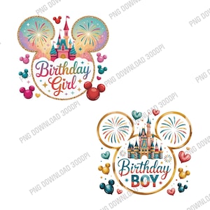 Bundle Birthday Boy Girl Png, Family Vacation Png, Vacay Mode, Magical Kingdom Png, Happy Birthday Png, Digital Download
