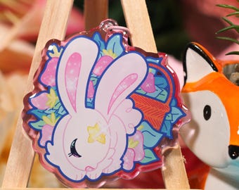 Bunny Picnic Keychain
