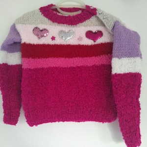 Children&#39;s sweater hand-knitted UNIQUE size 110- 116