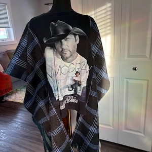 Tim McGraw  Up-cycled T-shirt Poncho