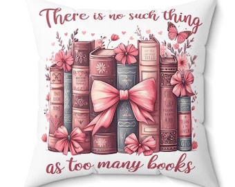 Book Lover's Decorative Pillow, Cozy Reading Pillow, Gift for Bookworms, Literary Home Decor, Reading Nook Accessory
