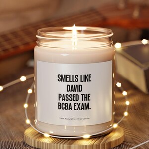 BCBA Congratulations Candle, BCBA Graduation Gift, Humor Gift for rbt, BCBA Exam Celebration, Thank You Gift for bcba, rbt graduation gift