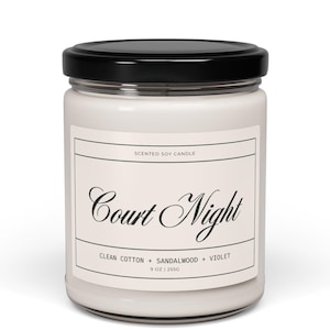 NIGHT COURT Soy Candle, acotar, acomaf, Book Lover Candle, Book Scented Candle, Literary Candle, Book Inspired Candle, Bookish Candle Scent