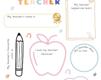 Teacher Appreciation Printable Teacher Appreciation Week Gift Thank You Teacher Gifts Coloring Pages School Kids Instant Digital Download