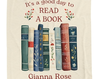 Personalized Book Lover Blanket for Girls, Personalized Book Blanket Personalized Book Lover Gift For Reading Lover Custom Girl Reading Gift