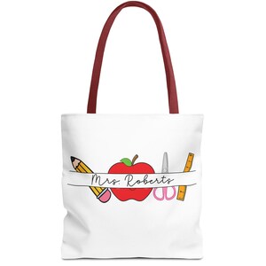 Personalized Teacher Tote Bag, Personalized Gift for Teachers, Teacher Appreciation Gift, Birthday Gifts for Teachers, 100th Day of School