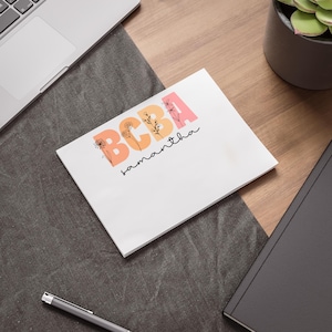 Personalized BCBA Post-it® Note Pads, BCBA Cute Stationery, Gifts for BCBA, bcba Custom Notepads, Office Supplies bcba, Rbt notepad