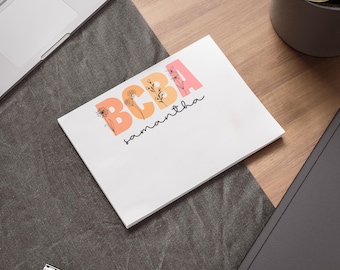 Personalized BCBA Post-it® Note Pads, BCBA Cute Stationery, Gifts for BCBA, bcba Custom Notepads, Office Supplies bcba, Rbt notepad