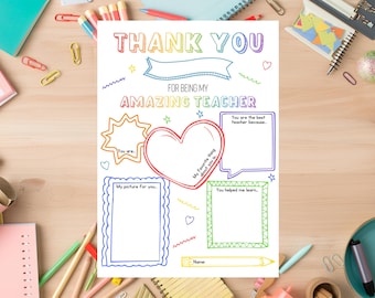 Teacher Appreciation Printable Teacher Appreciation Week Gift Thank You Teacher Gifts Coloring Pages School Kids Instant Digital Download