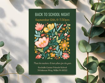 Back to School Party Invitation for Canva - Printable Back to School Bash Invitation - Editable Party Invitation Instant Download Printable