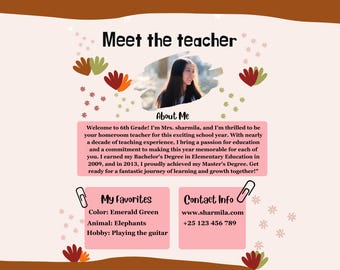 Meet The Teacher Template Meet TheTeacher Kindergarten Letter Meet The Teacher Flyer Your Teacher Boho Meet Your Teacher Bulletin Printable